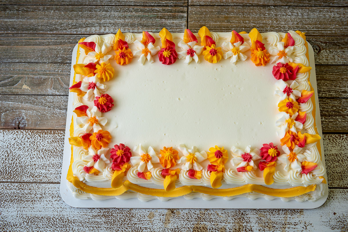 White Wildflowers Sheet Cake - Federal Bake Shop