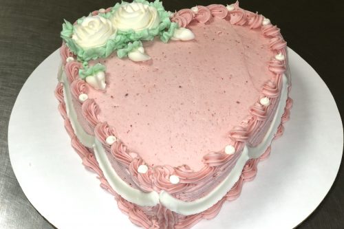 Strawberry Heart Shaped Cake