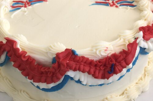Patriotic White Round Cake