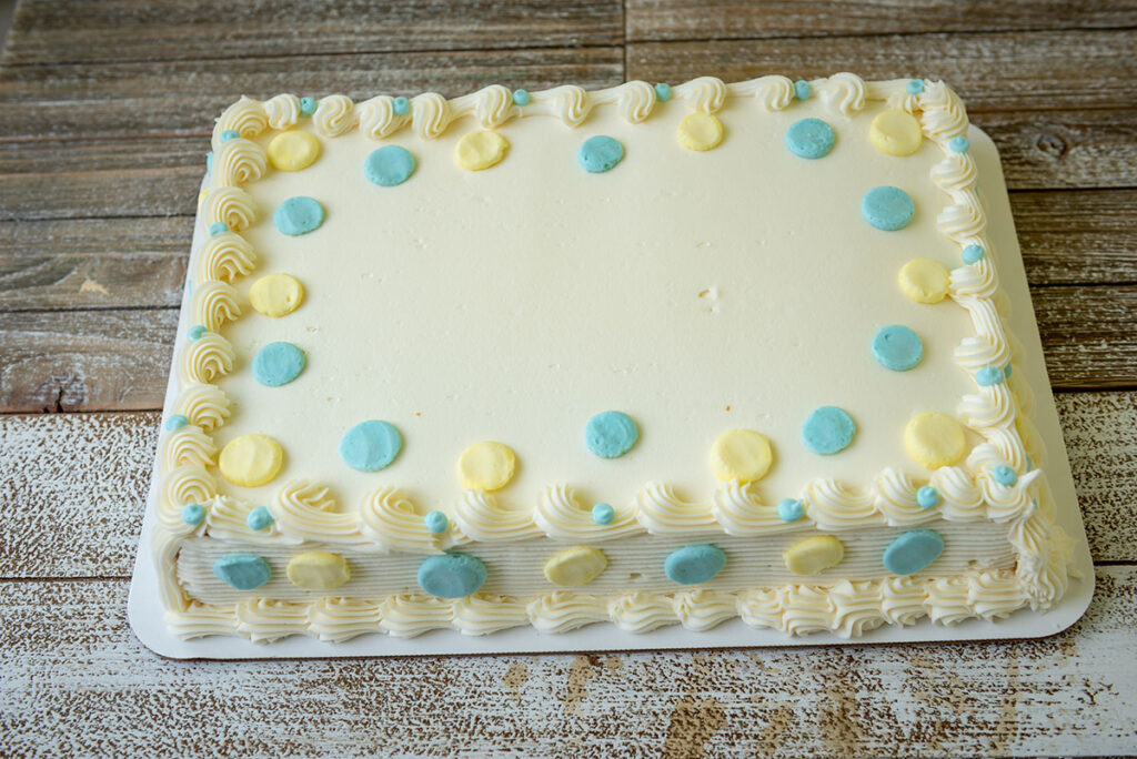 White Dots Sheet Cake