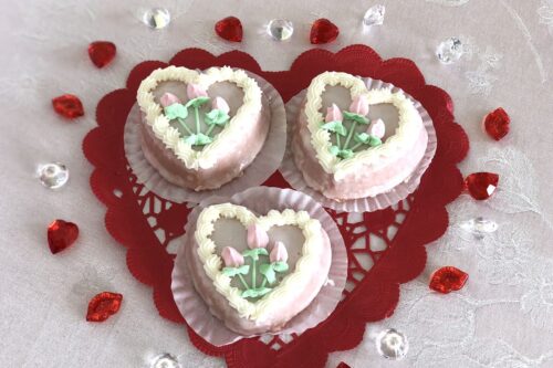 Strawberry Heart Shaped Petit Four