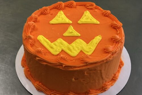 Halloween Jack-O-Lantern Cake