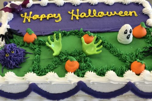 Halloween White 1/4 Sheet Cake